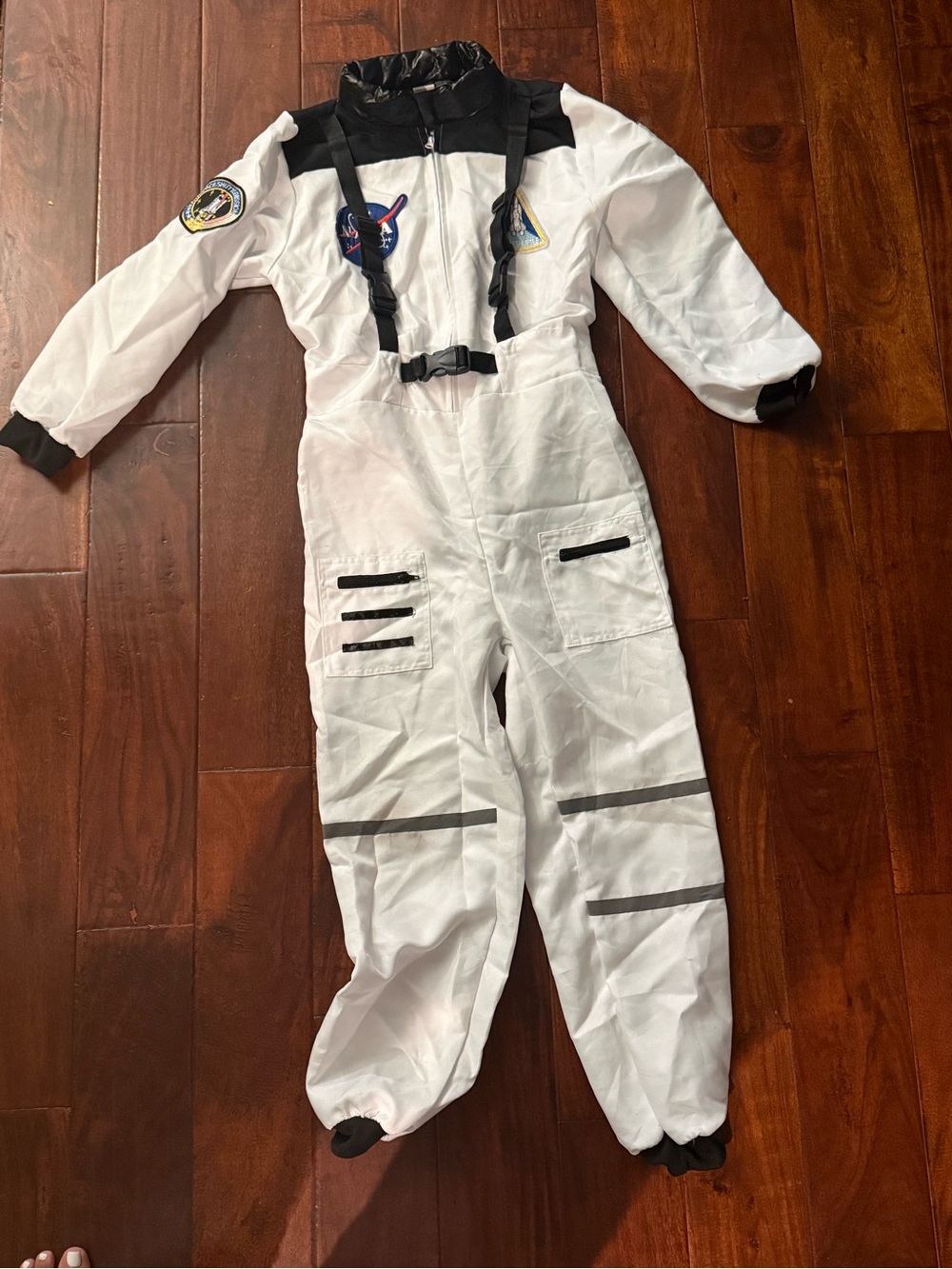 Kids White Astronaut Costume Jumpsuit - Space-Themed Bottoms